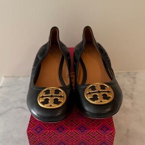 Tory Burch Chelsea Ballet Scrunch Back Nappa Leather